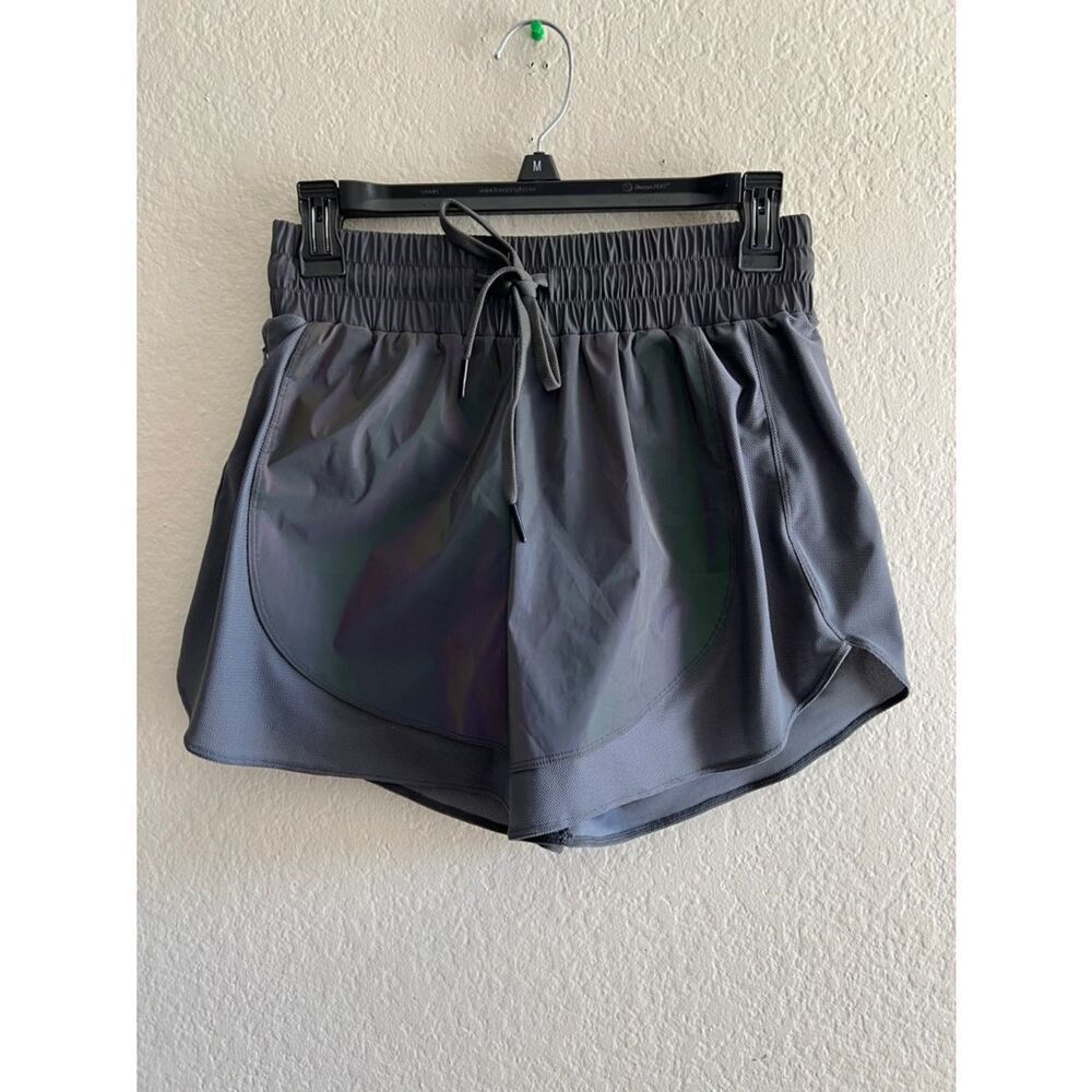 Like New! Curves N Combatboots Holographic Metallic Running Shorts S